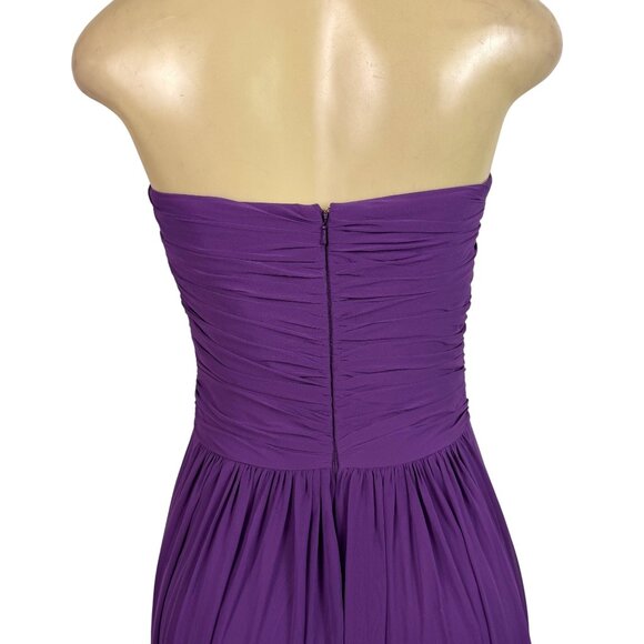 Dessy Womens African Violet Polyester Strapless Formal Gown Full Length Size 4L - Picture 6 of 12